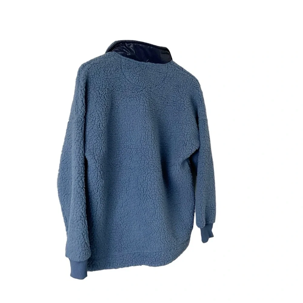 Aerie Quarter‎ Zip Sherpa Pullover Sweater Size XS Blue
